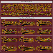 Custom Burgundy Black-Gold Hockey Jersey