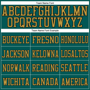 Custom Midnight Green Old Gold-Black Mesh Authentic Football Jersey