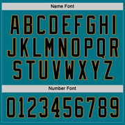 Custom Teal Black-Old Gold Hockey Jersey