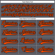 Custom Steel Gray Orange-Black Hockey Lace Neck Jersey