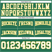 Custom Stitched Kelly Green White-Gold Football Pullover Sweatshirt Hoodie