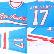 Custom Blue White-Red Hockey Jersey