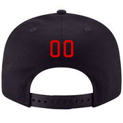 Custom Navy Red-Gold Stitched Adjustable Snapback Hat