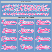 Custom Light Blue Pink-White Hockey Jersey