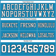 Custom Panther Blue White-Black Mesh Authentic Football Jersey