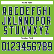 Custom Neon Green Navy-White Hockey Jersey
