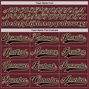 Custom Burgundy Black-Cream Hockey Jersey