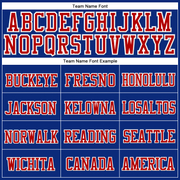 Custom Royal Red-White Stitched Cuffed Knit Hat