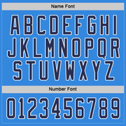 Custom Powder Blue Navy-White Hockey Jersey