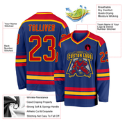 Custom Royal Red-Gold Hockey Jersey