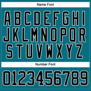 Custom Teal Black-White Hockey Lace Neck Jersey