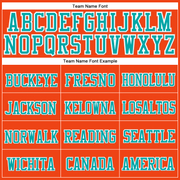 Custom Orange Aqua-White Stitched Cuffed Knit Hat