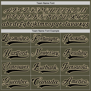 Custom Olive Black-Cream Salute To Service Hockey Jersey