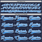 Custom Navy Powder Blue-White Hockey Lace Neck Jersey