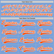 Custom Light Blue Orange-White Hockey Lace Neck Jersey