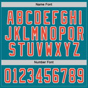 Custom Teal Orange-White Hockey Jersey