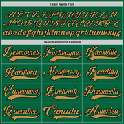 Custom Kelly Green Old Gold-Black Hockey Lace Neck Jersey