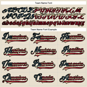 Custom Cream Vintage USA Flag Black-Maroon Hockey Lace Neck Jersey