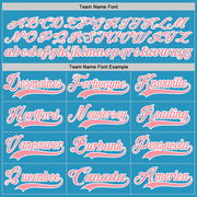 Custom Panther Blue Medium Pink-White Hockey Lace Neck Jersey