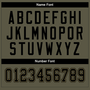 Custom Olive Black-Old Gold Mesh Salute To Service Football Jersey