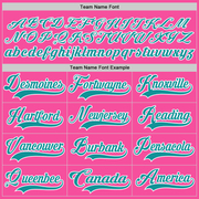 Custom Pink Teal-White Hockey Lace Neck Jersey