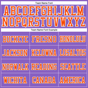 Custom Purple Orange-White Stitched Cuffed Knit Hat