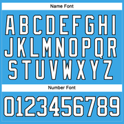 Custom Sky Blue White-Black Hockey Lace Neck Jersey