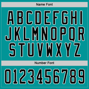 Custom Aqua Black-White Hockey Jersey