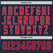 Custom Navy Red-Gray Hockey Jersey