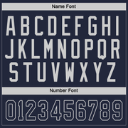 Custom Navy Navy-Gray Hockey Jersey