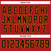 Custom Red Black-Gold Hockey Lace Neck Jersey