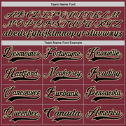 Custom Burgundy Black-Cream Hockey Lace Neck Jersey