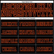 Custom Black Black-Orange Stitched Cuffed Knit Hat