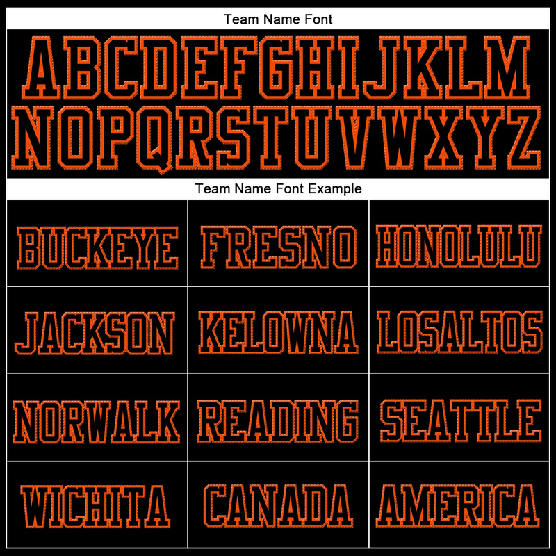 Custom Black Black-Orange Stitched Cuffed Knit Hat