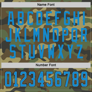 Custom Camo Blue-Black Salute To Service Hockey Jersey