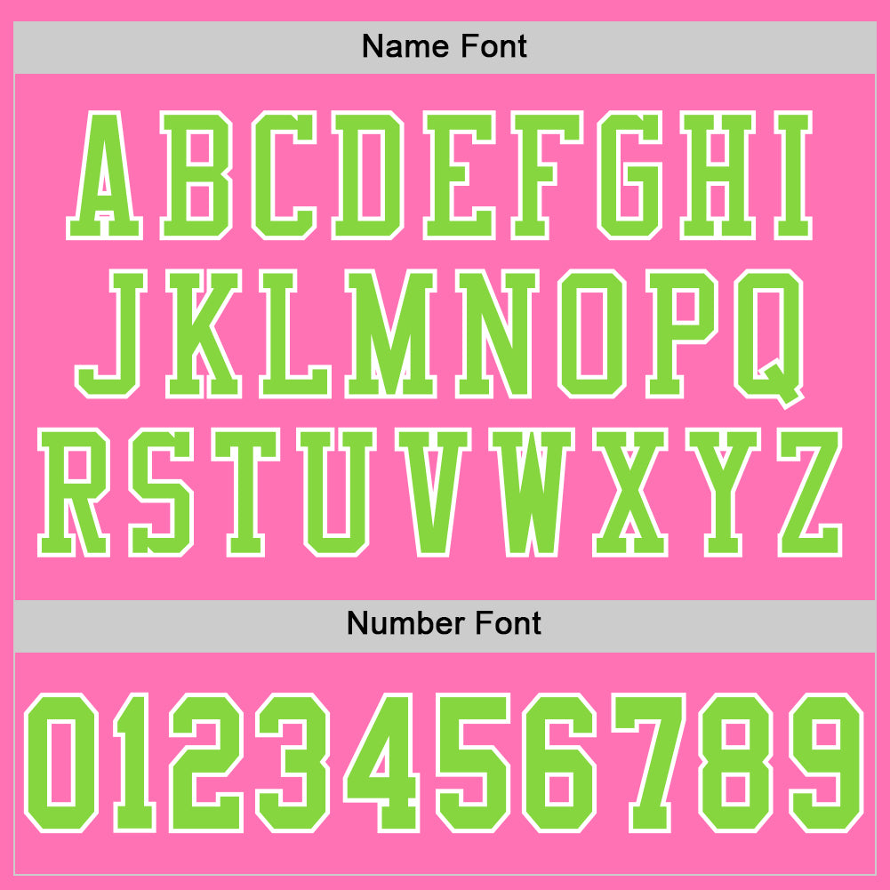 Custom Pink Neon Green-White Mesh Authentic Football Jersey
