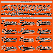 Custom Orange Black-White Hockey Lace Neck Jersey