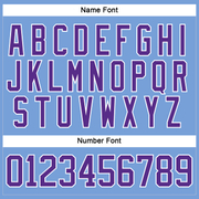 Custom Light Blue Purple-White Hockey Lace Neck Jersey
