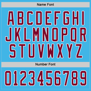 Custom Sky Blue Maroon-White Hockey Jersey