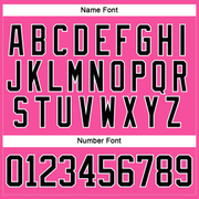 Custom Pink Black-White Hockey Lace Neck Jersey