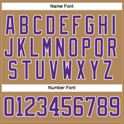 Custom Old Gold Purple-White Hockey Lace Neck Jersey