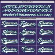 Custom Purple White-Teal Hockey Jersey