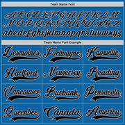 Custom Blue Black-Gray Hockey Jersey