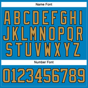 Custom Blue Old Gold-Black Hockey Lace Neck Jersey