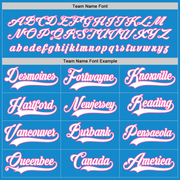 Custom Blue White-Pink Hockey Jersey