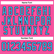 Custom Pink Sky Blue-Black Hockey Lace Neck Jersey