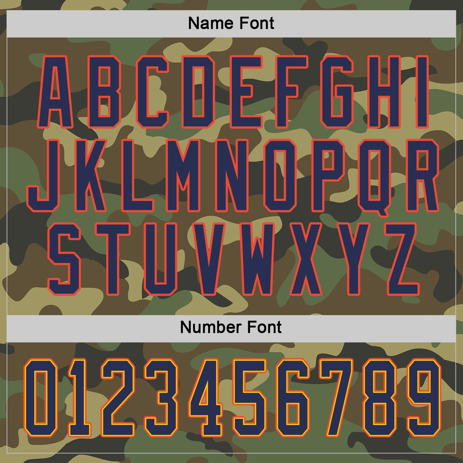 Custom Camo Navy-Orange Salute To Service Hockey Jersey