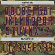 Custom Camo Navy-Orange Salute To Service Hockey Jersey