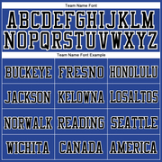 Custom Royal Black-White Stitched Cuffed Knit Hat