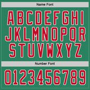 Custom Kelly Green Red-White Hockey Jersey